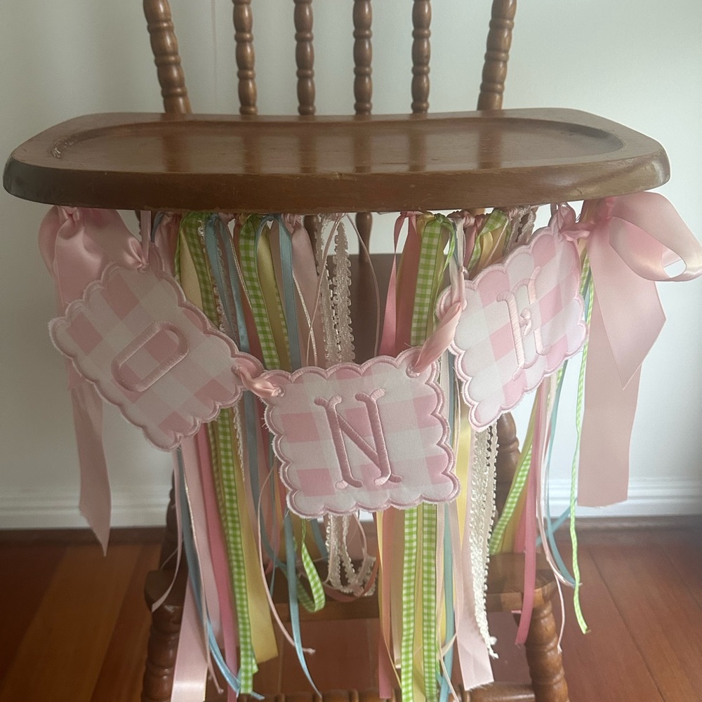 Pastel Ribbon High Chair Banner for Parties